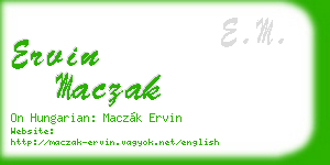 ervin maczak business card